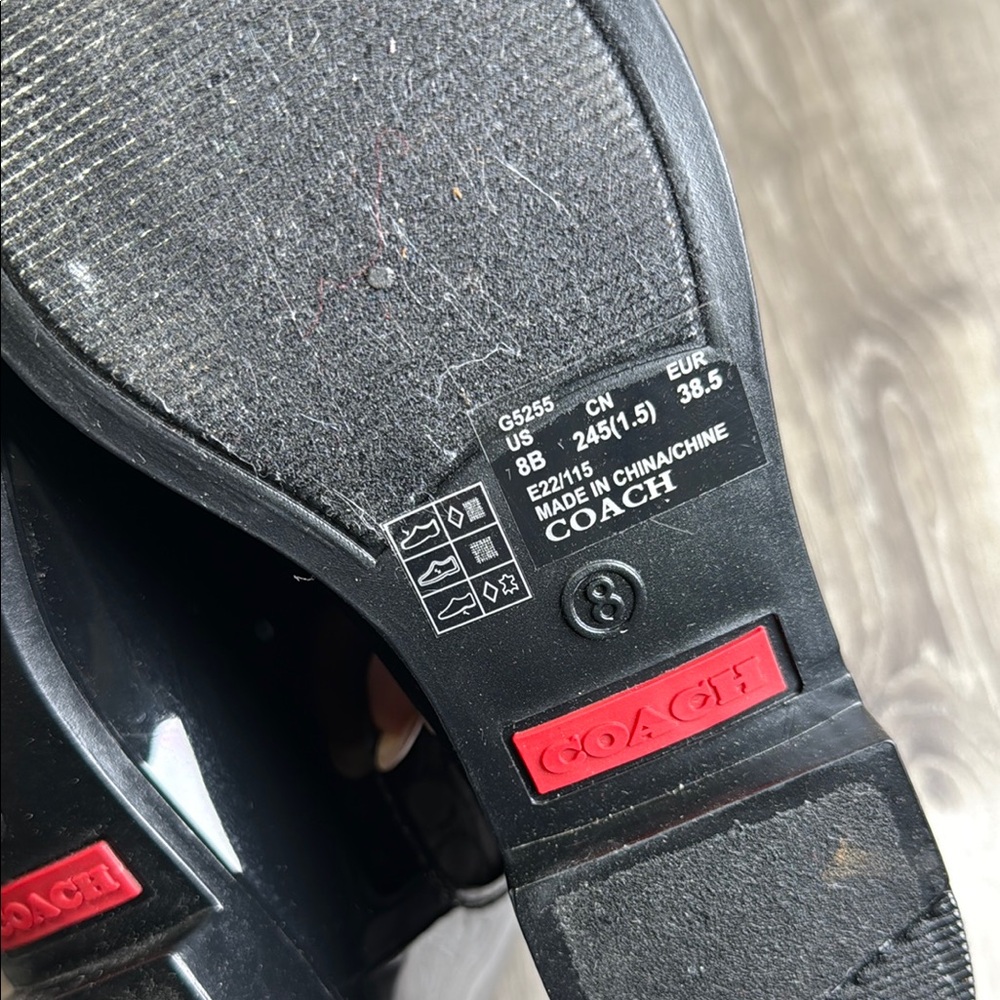 Glossy Black Ankle Boots with Red and Gray Detail - Picture 4 of 6